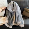 Nuevo trébol de cuatro hojas transfronterizo con pedrería caliente para uñas, bufanda, bufanda cálida de moda con temperamento para mujer, bufanda larga de seda versátil para transmisiones en vivo