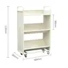Carrito Silencioso para Libros de Biblioteca, Carrito Pequeño, Escalera para Libros, Carrito Móvil para Libros, Escalera de Tres Peldaños, Carrito para Archivos de Archivo, Carrito de Plataforma Plana