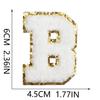 Explosões 6cm Toalha Bordado Carta Inglês Bordado Adesivo de pano Computador Bordado Etiqueta Ferro Carta Branca Bordado Adesivo