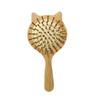 Pente de madeira de desenho animado novo e criativo, gato fofo, pente de bambu com bolsa de ar, antiestático, para crianças, meninas, pente com almofada de ar, pente de maquiagem