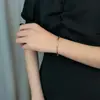 Pulsera de Sección de Bambú Nueva para Mujer Brazalete Abierto Sólido Ajustable Moda Versátil Regalo para Novia