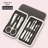 Conjunto de Ferramentas para Manicure 7 Peças Atacado Doméstico Portátil Cortador de Unhas de Manicure Conjunto de Cortadores de Unhas Impresso
