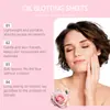 Ouhoe Papel Absorbente de Aceite Flor Rosa Latido del Corazón Mantén tu Rostro Limpio Cuadros Refrescante Facial Portátil Papel Absorbente de Aceite