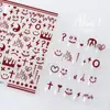 Pegatinas de Arte para Uñas con Lazo Francés Color Borgoña Popular entre Celebridades de Internet Lazo de Cinta Rojo de Año Nuevo Accesorios para Uñas
