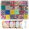 Venta transfronteriza de set de 24 compartimentos de cuentas de arcilla blanda para pulseras, collares y accesorios DIY para niños, directo del fabricante