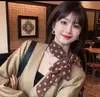 Bufanda larga de seda vintage de lunares estilo francés para mujer, fina y versátil para el verano, se puede usar como bufanda para el cuello o cinturón decorativo