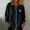 Camisa Longa Tendência 2026 Primavera e Outono Estilo Europeu e Americano Xadrez Único Estampado 3D para Mulheres