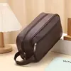 Bolsa de Cosméticos para Hombre con Patrón de Lichi de PU, Bolso Multifuncional Impermeable para Artículos de Tocador, Bolsa de Almacenamiento para Viaje, Disponible en Stock Transfronterizo