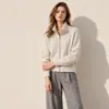 Casaco de Lã Outono Inverno 2026 Gola Alta Cardigã Jaqueta de Lã de Alpaca Casaco Petite de Lã de Alpaca Feminino Top com Zíper