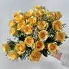 Série de Casamento Rosa Simulada Salão de Casamento Buquê da Noiva Atacado 24 Corações de Gelo Rosas Pequenas Arranjo de Flores Artificiais