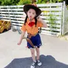 Conjunto de Performance Novo de Verão 2026 para Meninas Infantil Desenho Animado Três Peças Estiloso Fantasia Cosplay para Performance