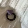 Goma para el pelo de cuadros grande con forma de corazón, estilo retro coreano, cuerda elástica de alta gama para coleta, accesorio para el pelo para mujer