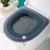 Cojín para asiento de inodoro para otoño e invierno, felpa y engrosado, con asa, funda para asiento de inodoro, anillo para asiento de inodoro, venta al por mayor para el hogar