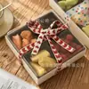 Caja Transparente para Pastel con Tapa para Postres Horneados, Caja de Cuatro Compartimentos para Cortar Fruta