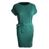 Vestido ajustado con bolsillos y cuello alto para mujer, estilo europeo y americano, nuevo, de manga corta, con cordones y lazo, cintura alta, ajustado y adelgazante