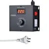 Controlador de Velocidade de Motor AC 220V Inglês 10000W Ventilador Soprador Interruptor de Controle de Velocidade Controle de Temperatura Dimerização com Voltímetro