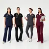 Amazon Ropa Quirúrgica de Manga Corta Transfronteriza para Mujer, Uniformes de Enfermera para Cuidado de la Piel, Batas de Aislamiento para Cirujanos, Ropa de Trabajo