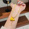 Collar de Cadena Larga de Lana Elegante Versátil de Moda Retro con Borla Letra Calavera de Calabaza Lujo Ligero Nicho Exquisito para Mujer