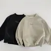Camada base infantil MaiBao com forro de fleece, novidade de inverno 2026 estilo coreano, suéter simples de gola alta parcial cor sólida para meninos, moderno