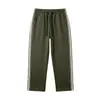 Pantalones deportivos de pierna ancha para hombre, estilo europeo y americano, forrados de polar para otoño e invierno, con cinta lateral y cintura elástica, pantalones largos casuales para hombre