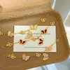 Pulseira de borboleta com incrustação de diamantes e madrepérola, banhada a ouro vietnamita, luxo leve, design de nicho, toque de alta qualidade, joia requintada, presente requintado