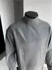 Outono e Primavera Fleece Dupla Face Tamanho Grande Estilo Americano Patchwork Desconstruído Camada Base Gola Alta Tendência Moletom Ombro Acolchoado Manga Longa Masculino
