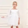 Vestido de princesa para meninas com mangas bufantes, tule e design de borboleta 3D, vestido de florista para aniversário infantil, produtos transfronteiriços europeus e americanos