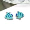 1 Acero Inoxidable Electroplateado al Vacío Esmalte de Doble Cara Colorido Gota de Aceite Pez Tropical Colgante Colgante Accesorios para Joyería DIY