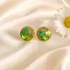 Brincos de Flor com Strass Redondo Super Brilhante para Mulheres, Design de Nicho, Brincos de Alta Qualidade, Moda de Verão, Luxo Leve, Fornecimento Transfronteiriço
