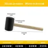 Martelo de Couro com Cabo de Madeira Genuíno com Martelo Pequeno para Azulejo Cerâmico 500g Martelo de Borracha Não Elástico Fabricante Martelo de Borracha Antiderrapante e à Prova de Choque