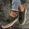 Tamanho Grande Exportação Sapatos Casuais Flat 2025 Novo Bico Redondo Borla Bloco de Cores Mocassins Slip-On Tamanho Transfronteiriço 43