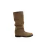 Botas de mujer de caña media, puntera redonda, versátiles, adelgazantes, con tacón de 3 cm de altura, estilo mismo de Grape Mom, botas hasta la rodilla