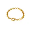 Colgante de Cadena de Acero Inoxidable con Forma de O Transfronterizo Cadena Sencilla Chapado en Oro de 18K Impermeable Collar Pulsera Accesorios de Joyería DIY de Nicho
