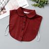 Camisa xadrez de algodão gola falsa gola pontuda elegante gola redonda camisa xadrez gola falsa feminina outono e inverno gola de suéter interna Nova