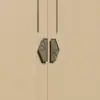 Manija de Placa Cuadrada de Aluminio, Manija de Puerta de Gabinete de Madera Maciza de Doble Apertura de Aleación de Aluminio Estilo Chino, Manija de Puerta Corredera de Habitación Privada de Hotel de Alta Gama