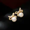 Pendientes de Lujo Ligero de Moda para Viajeros, Pendientes Súper Brillantes con Lazo para Mujer, Pendientes Colgantes de Perla, Tendencia de TikTok 2025, Pendientes de Gama Alta