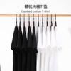 Playera de manga corta con cuello redondo 200g Algodón de Xinjiang color sólido manga corta primavera y otoño camiseta básica negra y blanca para hombre y mujer amantes mayoreo