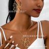 Tendencia transfronteriza Europa y Estados Unidos nuevo estilo de Oriente Medio personalidad metal multicapa tejido flor collar y pendientes conjunto