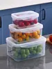 Lonchera rectangular de plástico de grado alimenticio, apta para microondas, portátil, adecuada para llevar snacks y frutas sobre la marcha