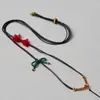 Colgante popular DIY unisex, cuerda fina de nudo Ruyi, correa para el cuello con colgante de jade, cordón de collar con colgante tejido a mano, producto semiacabado