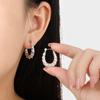 Pendientes de bambú con textura de estilo retro europeo y americano para mujer, de alta calidad, de acero de titanio con forma de U.