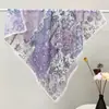 Novedades en Stock: Pañuelo Cuadrado de Algodón de Seda Estampado de 70 cm con Patrón Floral Francés Vintage, Chal Pequeño Delgado, Disponible al por Mayor