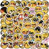 60 pegatinas de grafiti con pequeñas expresiones emocionales amarillas, decorativas para guitarra, equipaje, pegatinas creativas impermeables DIY, gran oferta