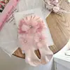 Conjunto de gorro y calcetines INS para bebé para niñas, lindo gorro de tul con lazo y flor, gorro protector para fontanela de recién nacido, India