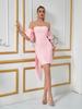 Vestido Nuevo Transfronterizo con Lazo Grande en la Espalda, Mangas Abullonadas que Envuelven el Pecho, Elegante Vestido de Noche para Pasarela y Fiesta