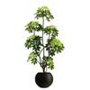 Planta de Simulación Madera Pie de Pato de Pie en Maceta Planta Verde Biónica Adornos Sala de Estar Lado del Sofá Decoración del Hogar Bonsái Árbol Falso