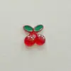 Accesorios Plásticos Rojos Cereza con Purpurina Fina de Tamaño Pequeño Creativos Materiales para Decoración de Accesorios para el Cabello DIY, Fundas de Teléfono, Zapatos Imanes para Refrigerador al por Mayor