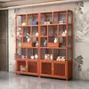 Armário de exposição em madeira maciça em novo estilo chinês, armário decorativo, prateleira de exposição para chá, adega, prateleira de armazenamento de piso, estante de livros, armário de múltiplos tesouros