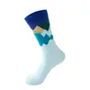 Calcetines Altos para Senderismo Deportivo al Aire Libre de Comercio Exterior para Hombres, Calcetines de Tubo Medio con Patrón, Calcetines Largos de Moda Deportiva Otoño e Invierno Venta al por Mayor