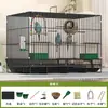 Jaula para Periquitos, Cacatúas, Agapornis, Villa de Pájaros Encriptada, Jaula de Pájaros Perla, Jaula Metálica Plegable para Coche